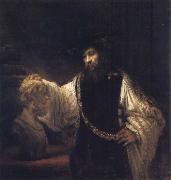 REMBRANDT Harmenszoon van Rijn Aristotle Contemplation a Bust of Homer oil